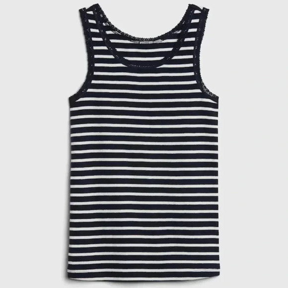 GAP Kids Navy Blue Girl’s Lace Trim Tank Girl’s Size L - Picture 1 of 7